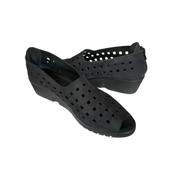 Zante Made in Italy Black Women's Zipper Peep Toe Sneakers Shoes EU 41/ US 9.5 - Picture 5 of 12